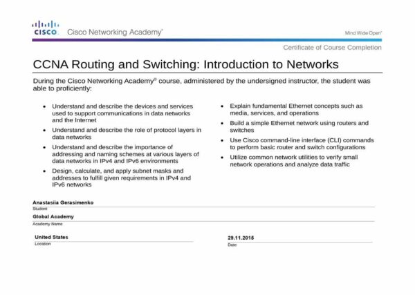 Cisco CCNA R&S (маршрутизация и коммутация): Введение в сетевые технологии